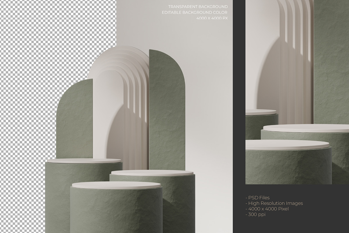 5 Podium with Transparent Background, a Background Graphic by faustudio (Photo 5 of 7)
