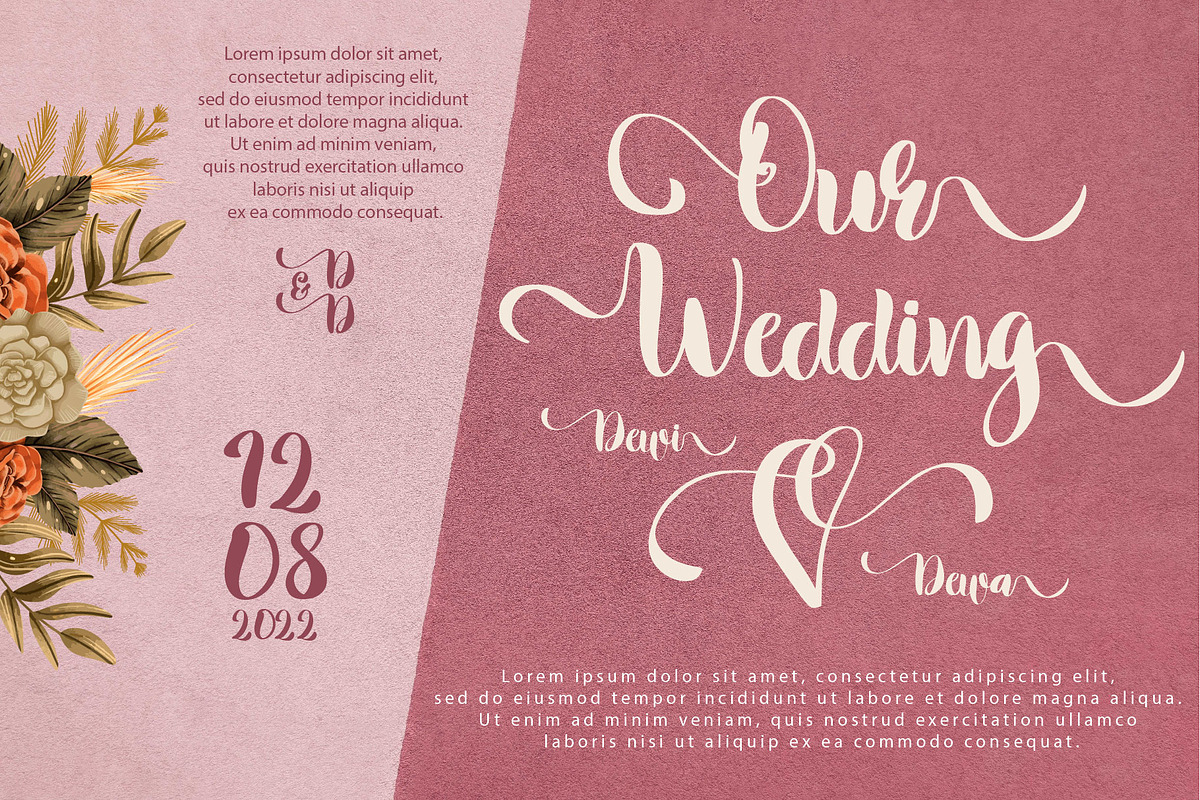 Rustic Wedding font, a Script Font by WAP (Photo 3 of 9)