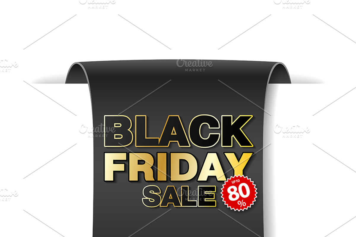 Black Friday Sale Paper Banners, a Decorative Illustration by TAlex (Photo 2 of 6)