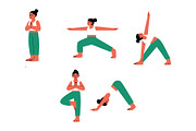 Character Woman Yoga Vol 1 Doodle, a Sport Illustration by SLAB! Design (Thumbnail 2 of 3)