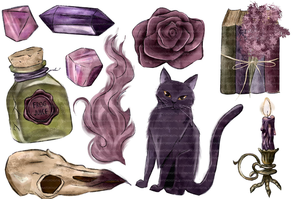 Dark Witch PNG Clipart, a Decorative Illustration by Lenninator Digital (Photo 8 of 10)