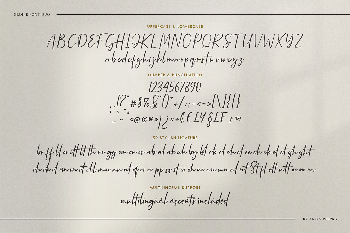 Gloire | Font Duo Serif-Script, a Serif Font by Ariya Works (Photo 11 of 12)
