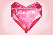 Hearts gems. Valentine clipart, an Illustration by LABFcreations (Thumbnail 5 of 9)
