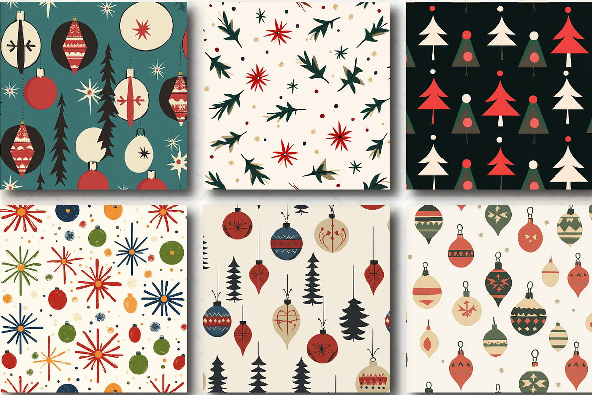 Minimalist Retro Christmas Patterns, a Pattern Graphic by DreamCafeArt (Photo 3 of 6)