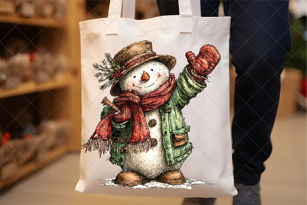 Whimsical Christmas Snowman Clipart, an Illustration by SinaCreation (Photo 4 of 6)