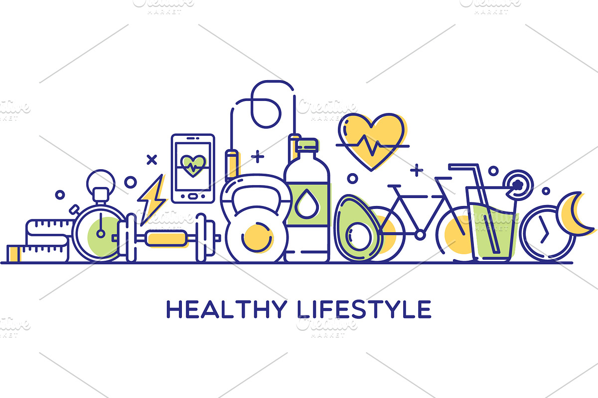 Healthy lifestyle Illustration, a Food Illustration by introwiz1 (Photo 1 of 2)