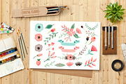 Floral watercolor clipart, an Illustration by DigitalCloud (Thumbnail 3 of 3)