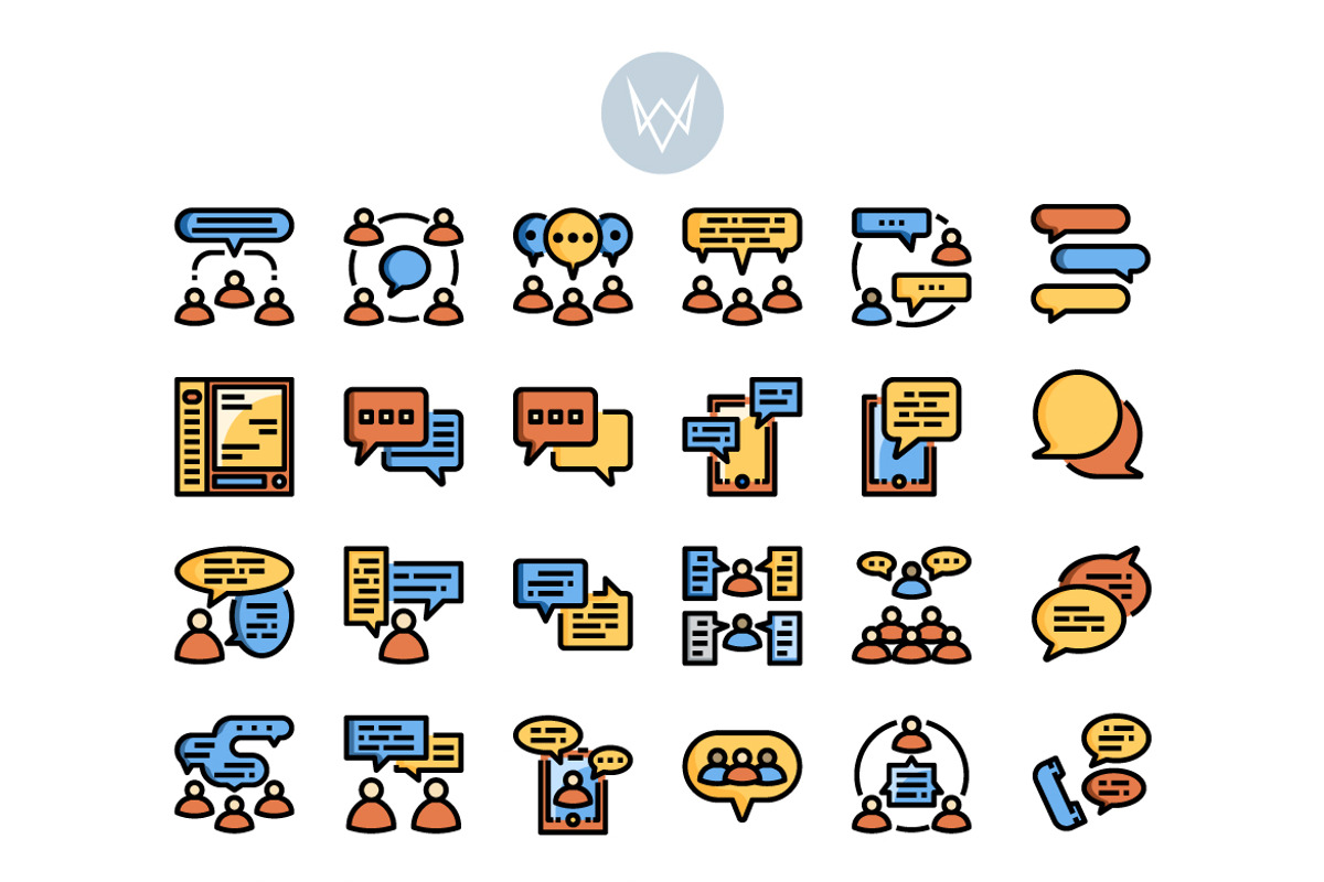 32 Social Communication Icon Sets, an Outline Icon by VINZENCE STUDIO (Photo 2 of 4)