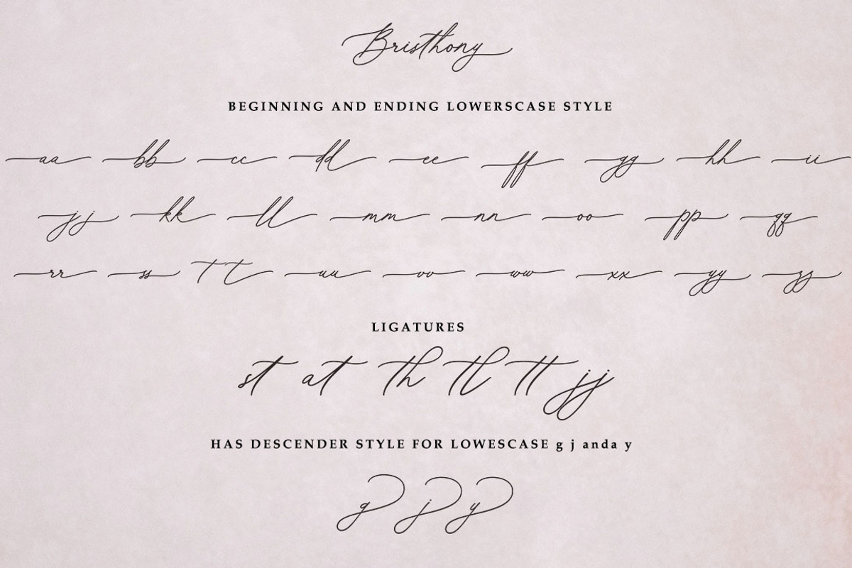 Bristhony, a Script Font by Queenopstudio (Photo 11 of 12)