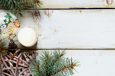 Christmas composition background containing background, wood, and rustic, a Holiday Photo by Yuliya Gontar