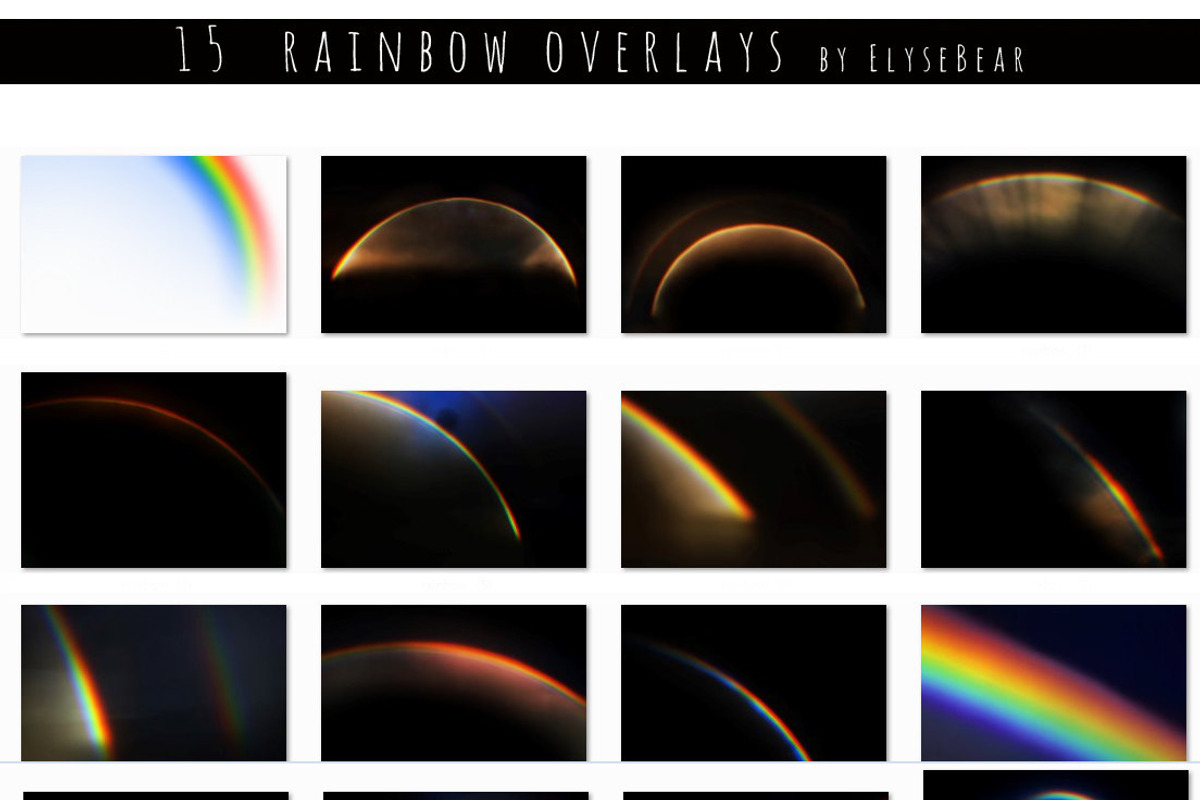 15 Rainbow Photo Overlays JPEG preview 4
