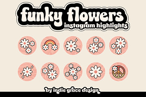 Groovy Flower Instagram Cover Icons