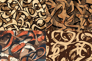 Brown Graffiti Seamless Patterns