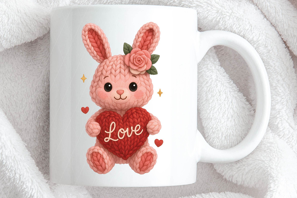 Crochet Faux Yarn Valentine Bunny Pn, an Illustration by DreamPrint404 (Photo 6 of 8)