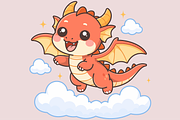 Dragon Flying in the Sky Cartoon, an Animal Illustration by Artpon Illustration (Thumbnail 3 of 3)