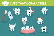 Cute Tooth Characters, a Healthcare Illustration by pinipin (Thumbnail 2 of 2)