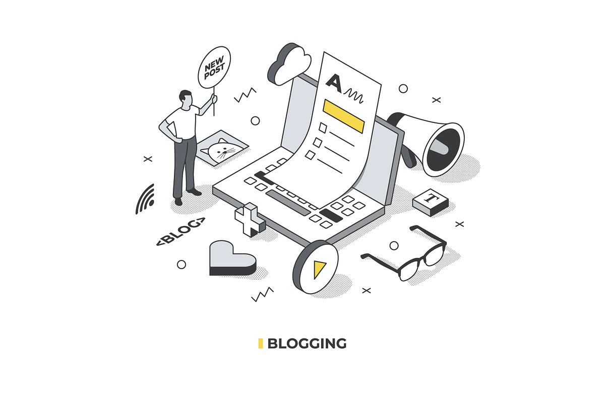 Isometric Lines Illustrations Set, a Person Illustration by Rassko (Photo 8 of 12)
