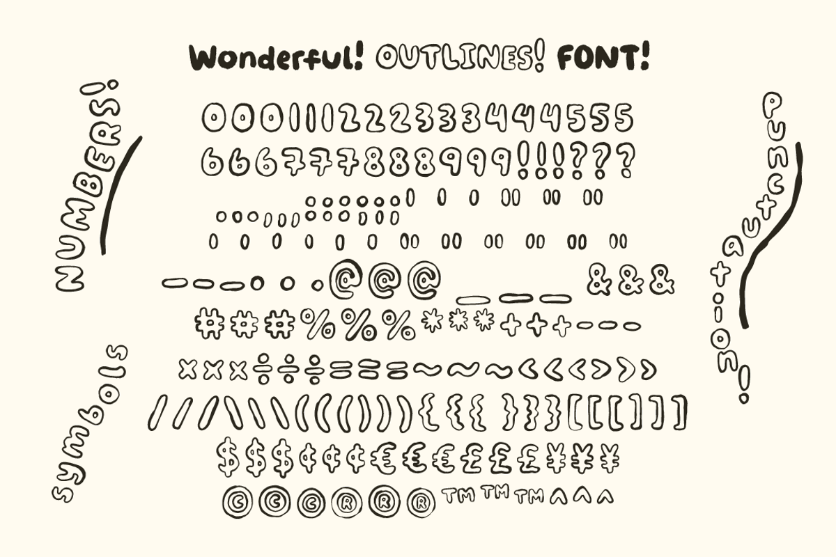 Wonderful Outlines - Painted Font, a Font by Studio Funshop by Kelli (Photo 9 of 11)