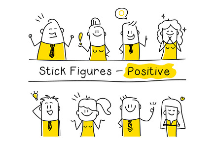 Stick Figures Positive, a Person Illustration by Anna Semenchenko