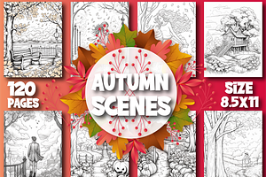 Autumn Scenes Adult Coloring Pages