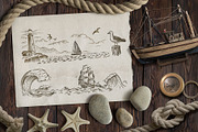 Nautical. Mockups, vector, textures., a Texture Illustration by bioraven (Thumbnail 2 of 26)