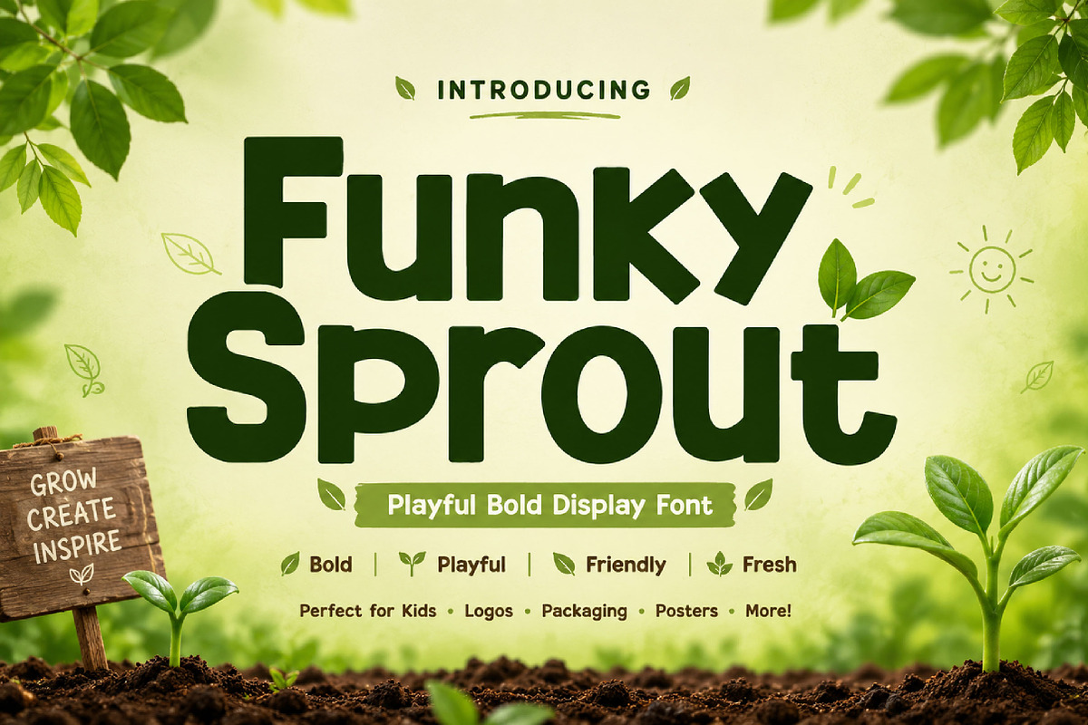 Funky Sprout, a Slab Serif Font by Wow Magic (Photo 3 of 5)