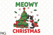 Meowy Christmas PNG Design, an Illustration by Black Bird Studio (Thumbnail 1 of 4)