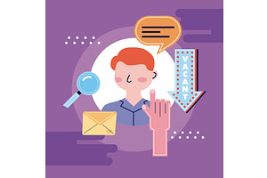 worker and hiring icons, a Finance Illustration by studiogstock