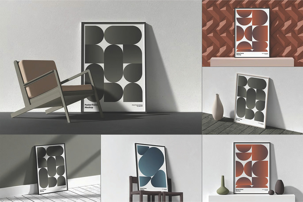 Minimalist Poster Wall Frame Mockup, a Packaging Mockup by DesignRushMarket (Photo 1 of 16)