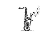 Saxophone Music Love Vector Bundle, an Illustration by Designs_River (Thumbnail 25 of 51)