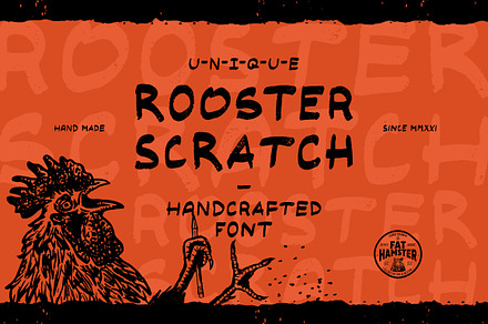 Rooster Scratch handcrafted font