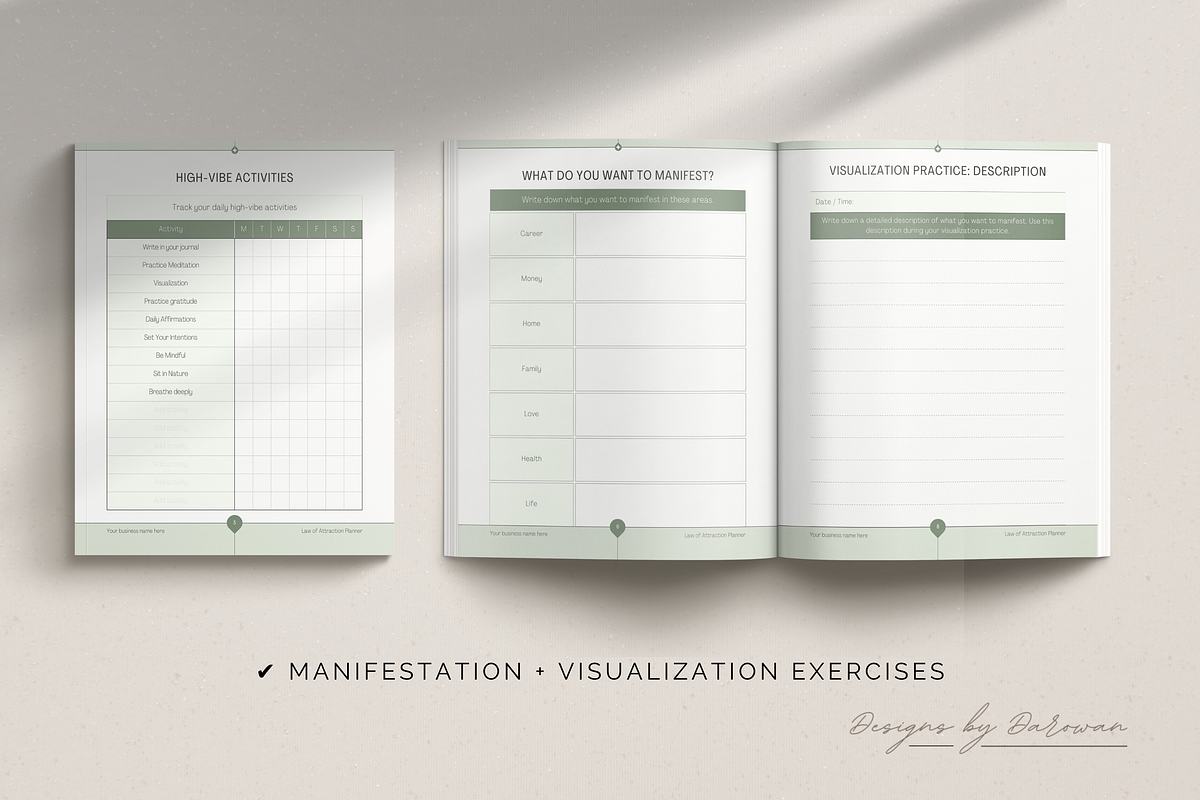 Law of Attraction Planner | Canva, a Magazine Template by Designs by Darowan (Photo 5 of 10)