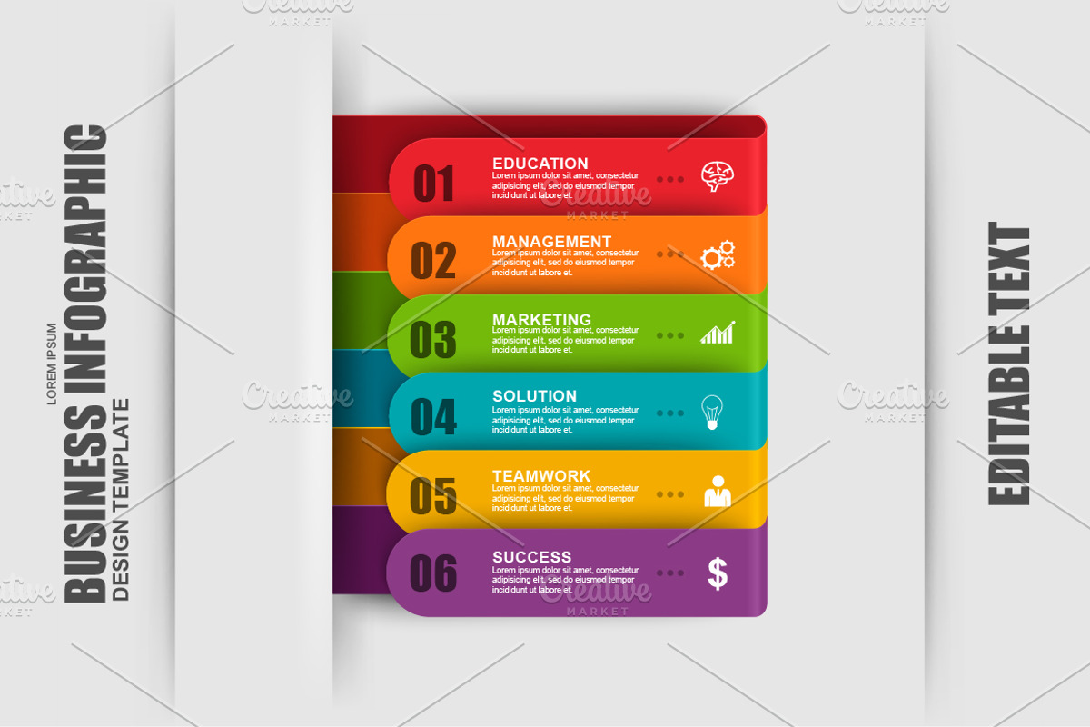 Business Infographic Ribbon Template, a Presentation Template by alexdndz
