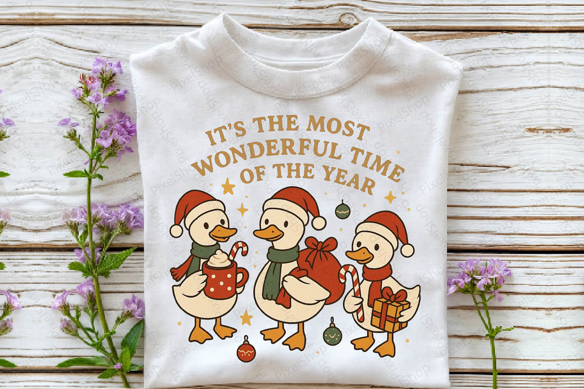 Christmas Goose Trio Illustration PN, an Illustration by DreamPrint404 (Photo 3 of 7)