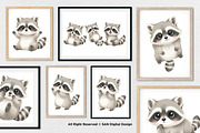 15 Bundle Watercolor Cute Raccoon, an Animal Illustration by Morspective (Thumbnail 4 of 8)