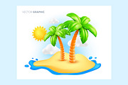 Island with Palms | 3D Vector, an Object Illustration by wowomnom (Thumbnail 2 of 3)