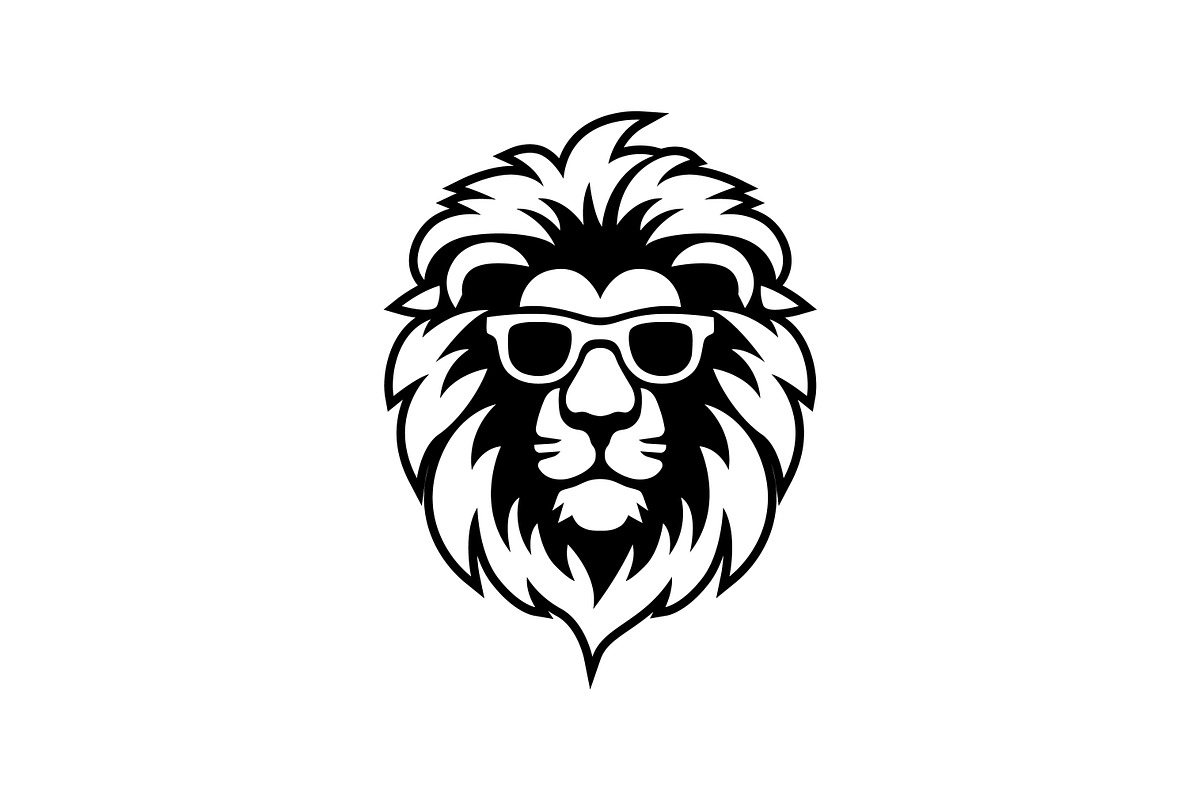 Stylish Hipster Lion Logo Sunglasses, a Branding & Logo Template by Signatoro (Photo 3 of 4)