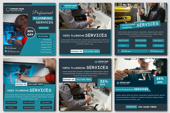 Plumbing Handyman PSD Post Bundle preview 6