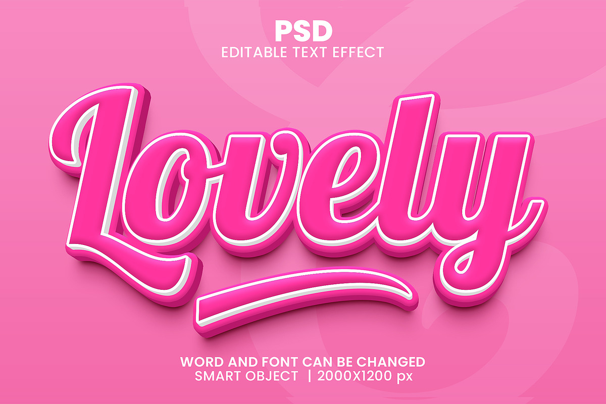 Lovely Cute Pink 3d Text Effect, a Layer Style Add-On by bdrobin (Photo 1 of 2)