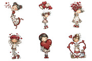 Quirky Valentine Girl Clipart, an Illustration by Designking (Thumbnail 4 of 5)