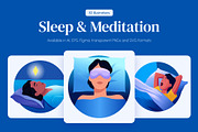 Sleep and Meditation Illustration, a Healthcare Illustration by Brickclay (Thumbnail 1 of 9)