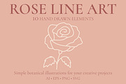 ROSE LINE ART SET, an Object Illustration by OREHOVKA (Thumbnail 4 of 4)