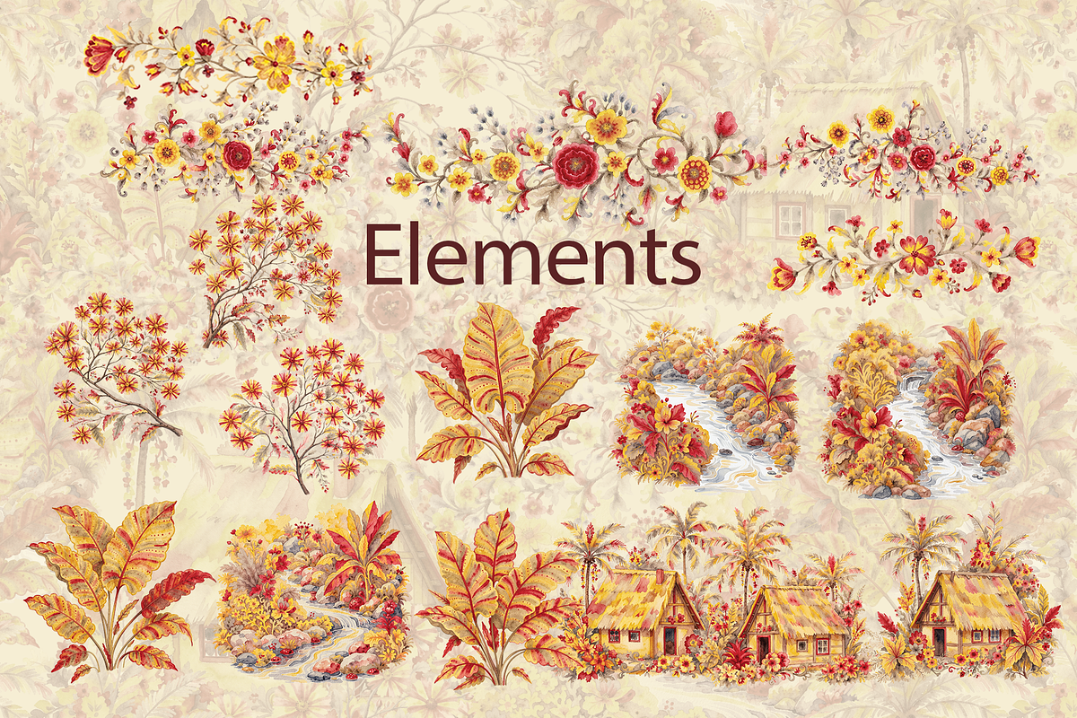 TROPICAL HOMESTEAD, a Pattern Graphic by rumacorakstudio (Photo 3 of 6)