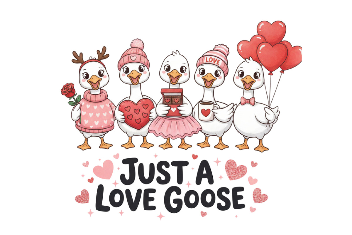 Valentine Goose, Funny Valentine, an Illustration by Designking (Photo 3 of 6)