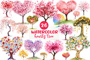 Spring Hearts Tree Clipart, an Illustration by CreationArt (Thumbnail 1 of 5)