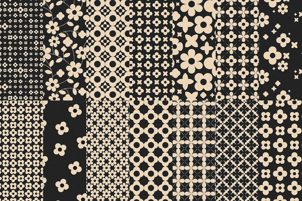 Seamless Geometric Floral Patterns, a Pattern Graphic by Kokoshka (Photo 3 of 4)