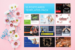 10 Postcards Templates Pack