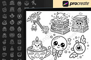 200 Procreate Spooky Doodle Stamps, a Brush Add-On by DrawingStoryShop (Thumbnail 2 of 6)
