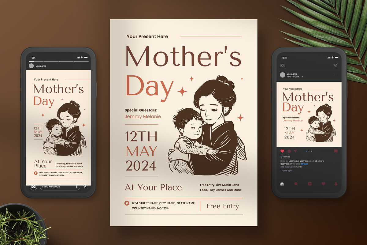 Happy Mother's Day Vintage Flyer, a Flyer Template by Annora Studio (Photo 3 of 4)