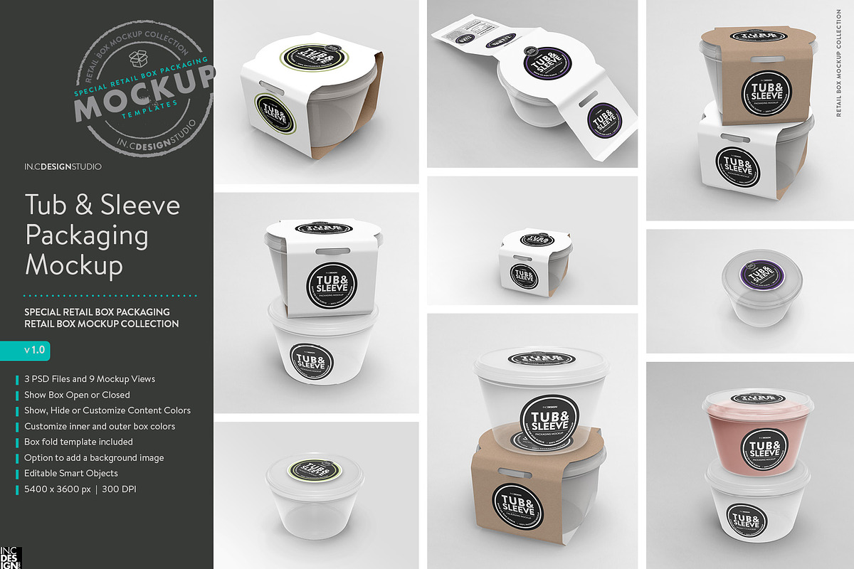 Tub and Sleeve Packaging Mockup, a Packaging Mockup by INCDesign (Photo 8 of 9)